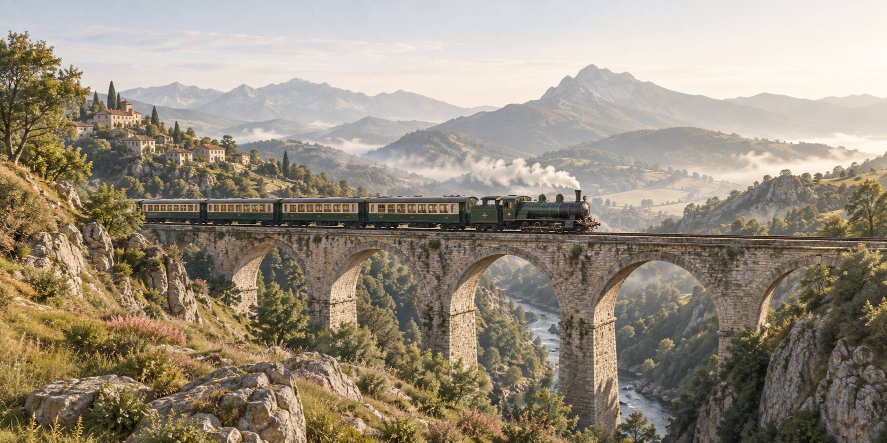 Illustration éditoriale du sujet : Découvrez les 15 trains touristiques les plus pittoresques de France