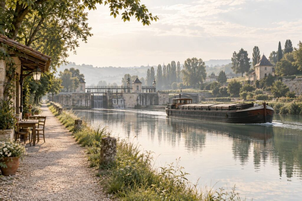 Illustration éditoriale du sujet : L'incroyable aventure du canal de Briare : entre défis et exploits