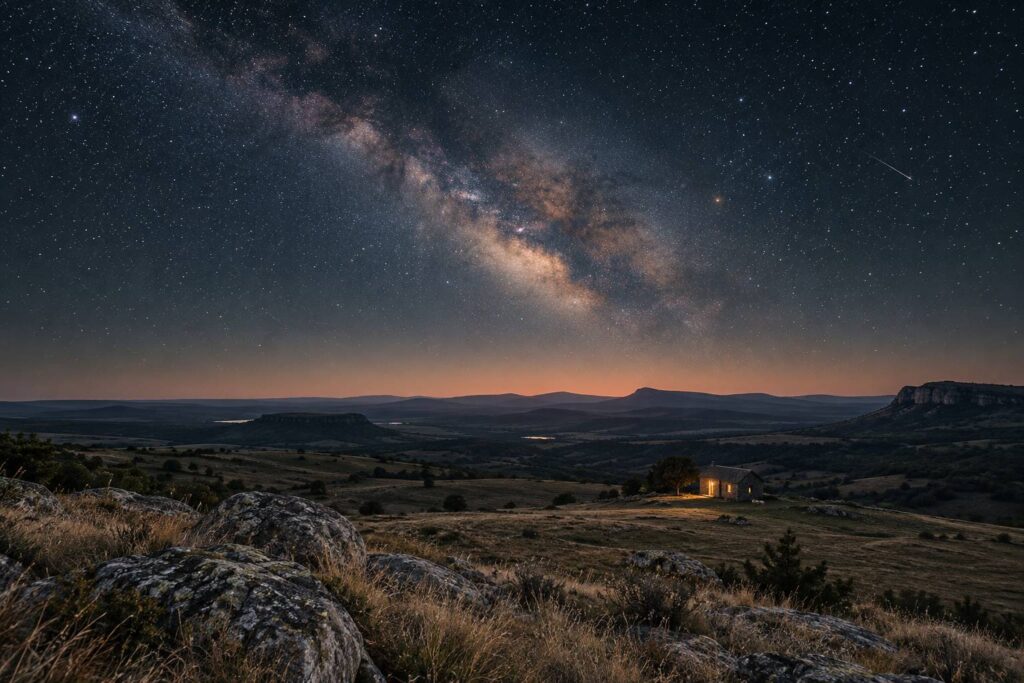 Illustration éditoriale du sujet : Top 9 des sites incontournables pour admirer les étoiles en France
