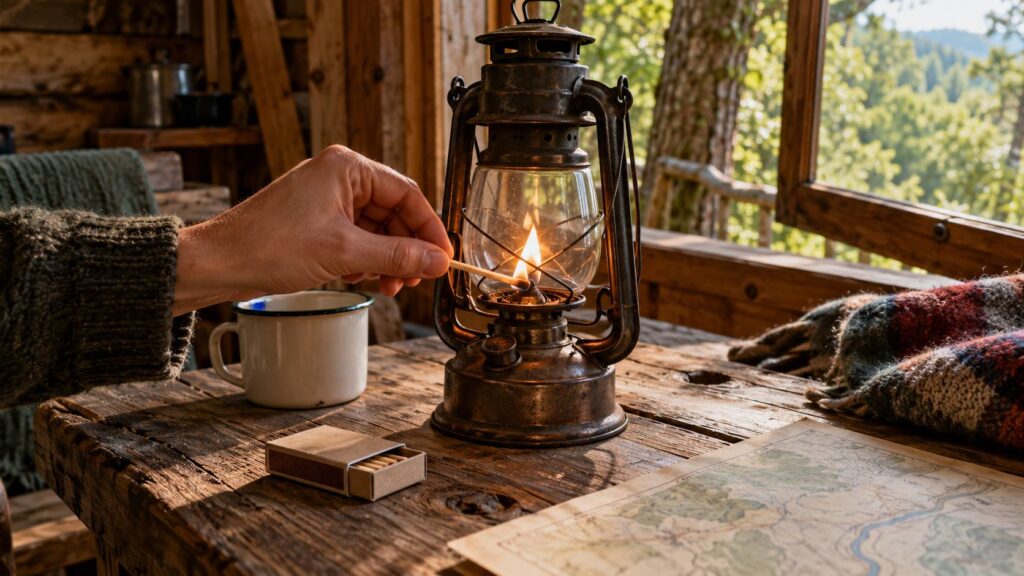 Illustration de détail sur le sujet : Cabane dans les arbres sans électricité : à quoi s’attendre
